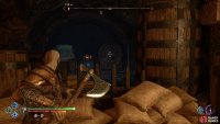 Hit the barrel with the Leviathan Axe to create an oil spill.