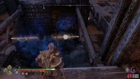 Use the other Draupnir Spear handhold to jump down to the other side of the lowest level.