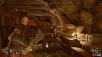 Move the cart to the left to proceed after speaking with Sindri.