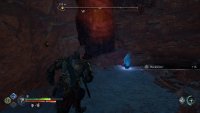Take the freed light crystal from behind the wall and place it next to the Lore Marker in the main area.