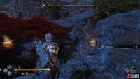 You’ll find a hidden point in the rock here to throw your Draupnir Spear, but don’t detonate it yet.