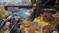 Throw a Draupnir Spear at the rock here to get the wheel working again.
