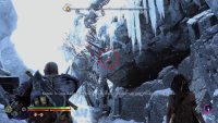 Above the Loot Lizard is a bomb, throw your axe at it to drop the bomb on its head.