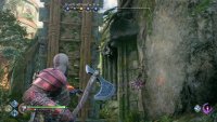 This will reveal a runic disc to hit with your axe