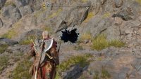 Hop across the gap using the second spear to reach the right