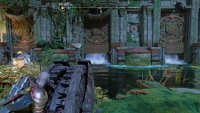 Turn the wheel after burning the vines to finally get the water flowing again