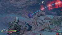 With the rocks cleared you can bounce the Leviathan Axe off a twilight stone to sever some hive tendrils.