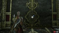 Open the treasury door with the key halves you found earlier,