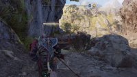 Toss a spear here on Nidavellir Beach to swing across to the other side