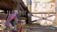 Toss a spear to get to the upper ledge