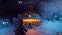 then climb to reach a Legendary Chest containing Hel’s Touch, a Light Runic Attack for the Leviathan Axe.