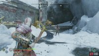 then climb up the shield and hit a fire pot.