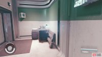 Take the elevator down to the lab.