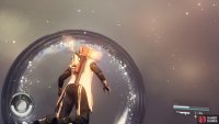 Once you have enough particles, the sphere will stop spinning, fly into it to get your new power.