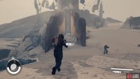 Follow the direction of the distortion until you reach the tower entrance.