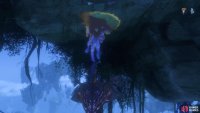 Slowly pass underneath it until your character reaches up to grab the Vineshroom.