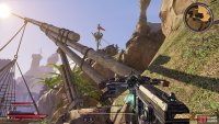 You can climb this wooden beam