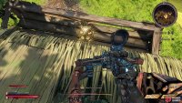 You can drop down from the rooftop onto this balcony for the Die