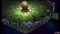 Through the locked door, there’s a giant blob who wants you to do 3 clockwise laps around the arena.