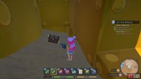The chest is tucked in a small alcove.