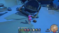 The chest is hidden in a pod behind some crates.