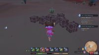 This chest is initially in the middle of a broken down building, but sits out in the open after building Catori World.