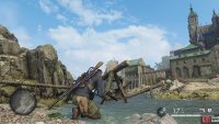 You can hit the first Stone Eagle from a position on the beach.