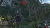 Turn around to face the fortress and look for the highlighted area. That’s where you are headed.