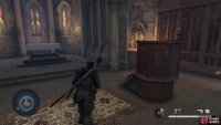 Head inside the church and make your way towards the alter, The pipe is on the Pulpit.
