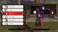 This is also shown with up arrows when selecting the characters