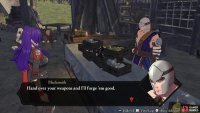 the Blacksmith, who will allow you to greatly empower your weapons,