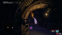 Move along inside the Giant Work, shooting the polyps as you go.