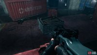 then jump across the small container to reach the red one. 