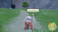 to find Teo standing on the right side of the path.