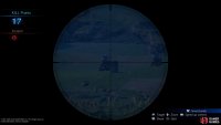 shoot the barrel on the left, Smart Bomb the middle, and sniper the right robots here