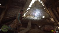 fly to the roof to find a hole and get the first essence