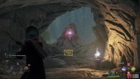 Run down and hit the symbol near the chest, then back up and hit the other two.