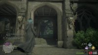 You’ll find the first flying page fluttering about under an archway in the courtyard,