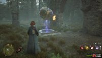 You need to use the Accio spell to move the object above the platform, then Levioso to make it levitate above and open the door.
