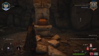 Place the Brazier in front of the wall so you can get across.