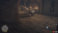 In the main corridor of the basement lies the sleeping dragon.