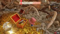 In the middle of the Great Sandy Desert lies the ruins. Head through the middle bone pile to get to the chest.