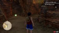 Head to the right of the upper level of the cave system towards this roundish path. The Usopp Cube is tucked next to a wall behind the pillar.