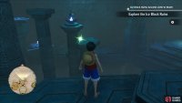 Easily found on the stone pillar in this room.