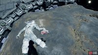 You can plant the SOS Beacon on the outside of the asteroid.
