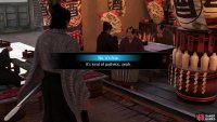 Increase your bond further and you’ll find the owner in a drunken stupor - pick the correct dialog options to sober him up and max out your bond.