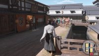 Approach the crowd of people to begin