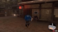 Speak with the samurai sitting on the bench to continue
