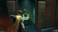 In the bathroom, interact with the toilet to your left.
