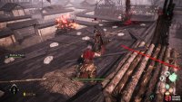 Defeat the leader on the roof, activate the Battle Flag, then jump off the roof via the wooden platform.